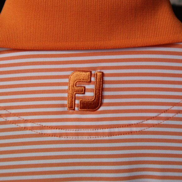 FootJoy Orange Striped Poinciana Stretch Polo (XXL) OMG! ⛳️ - Picture 3 of 7